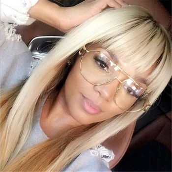 

Luxury High Quality Fashion Flat Top Clear Sunglasses Women Brand Designer 2017 Vintage Oversized Retro Sun Glasses 997284Y