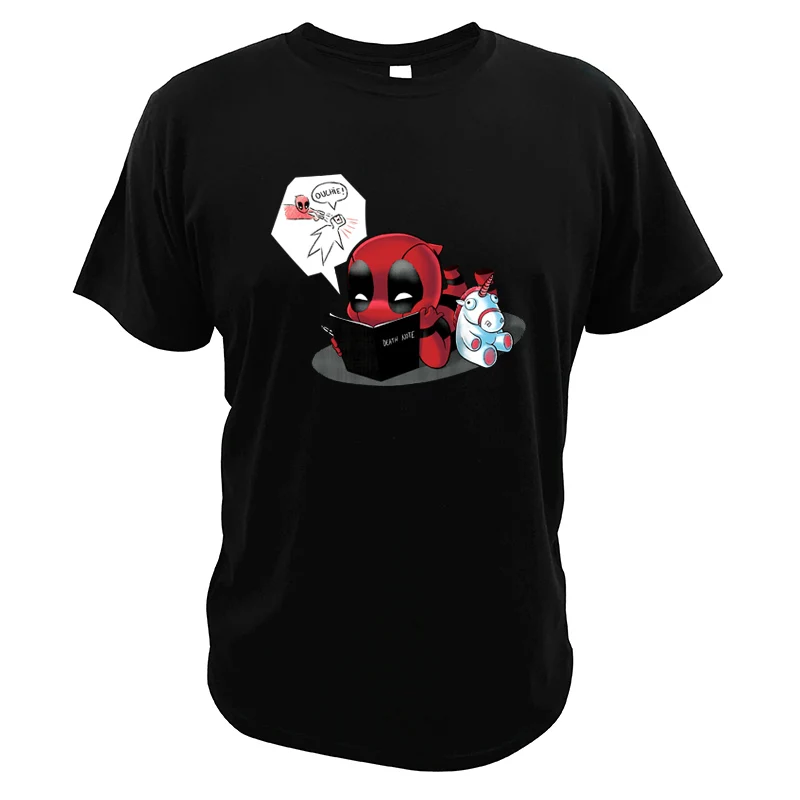 

Deadpool T Shirt Unicorn Superhero Fantasy Comic Reading Crew Neck 100% Cotton Tops Tee Funny Design T-shirt