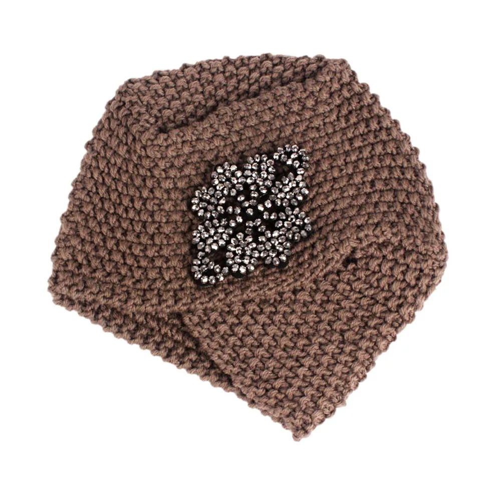 Для женщин женские зимние шапки для Для женщин Вязание шапка тюрбан полями Кепки ворс Кепки Мужская кепка