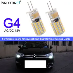 Kammuri 2 шт. drl свет G4 Hp24w 34SMD 3014 12 В g4 светодио дный лампы Габаритные огни для Citroen c5 и для peugeot 3008 DRL