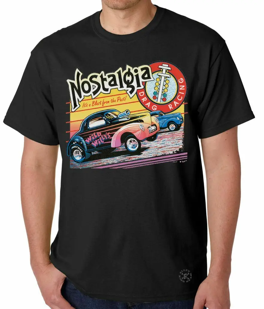 NOSTALGIA DRAG RACING T-SHIRT ~ Wild Willys Tee Blast from the Past | Мужская одежда