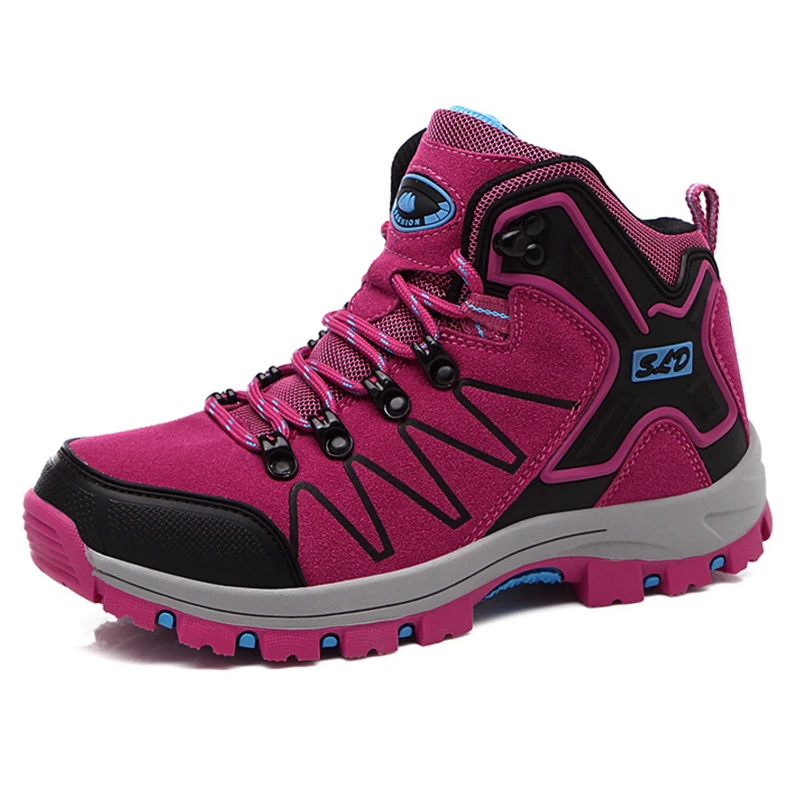 

Outdoor Couple Hiking Shoes Man Women Waterproof Hiking Boots High Top Mountain Climbing Camping Shoes Trekking Hunting Footwear