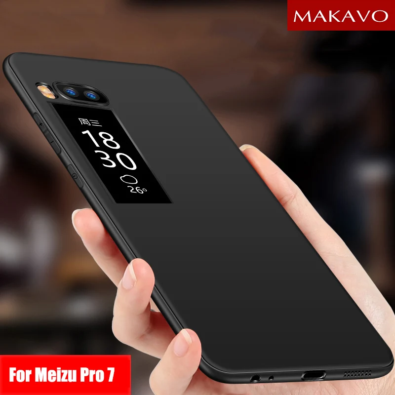 

MAKAVO Cover For Meizu Pro 7 Case 360 Full Protection Soft Silicone Matte Housing For Meizu Pro7 Plus Phone Cases
