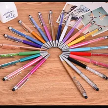 [4Y4A] 10 шт. симпатичный с кристаллами ручка Алмазные шариковые ручки Канцелярские Шариковые ручки 2 в 1 стилус-Стилус материал escolar