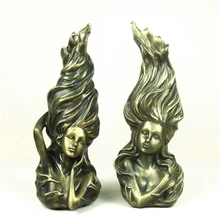 Винтажная модная женская бюст ваза ручной работы из смолы статуя красавицы цветок держатель Новинка Орнамент Ремесло Полка Декор шкаф аксессуары