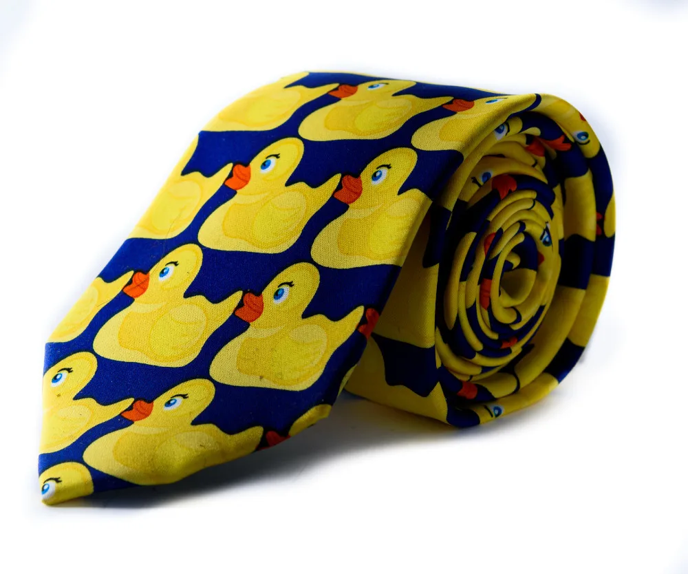 DUCKY TIE MARSHALL BARNEY HIMYM YELLOW DUCK NECKTIE PRINTED CARTOON TIE ...