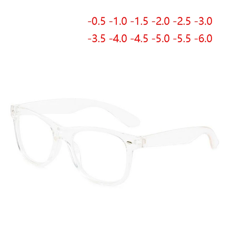 Diopter SPH 0-0.5-1-1.5-2-2.5 To-6.0 Finished Myopia Glasses Men Women Retro Rivets Nearsighted Glasses Transparent Frame