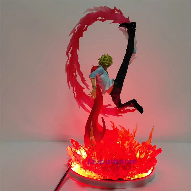 Один кусок Sanji Led 3d ночной Светильник цельный аниме Lampara Vinsmoke огонь ноги