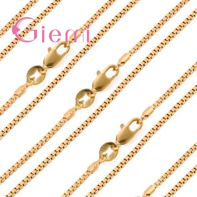 

10PCS Necklace 16-30" Yellow Gold Filled Chain Venice Box Chain For Pendant Woman Jewelry Accessories Trendy Gift