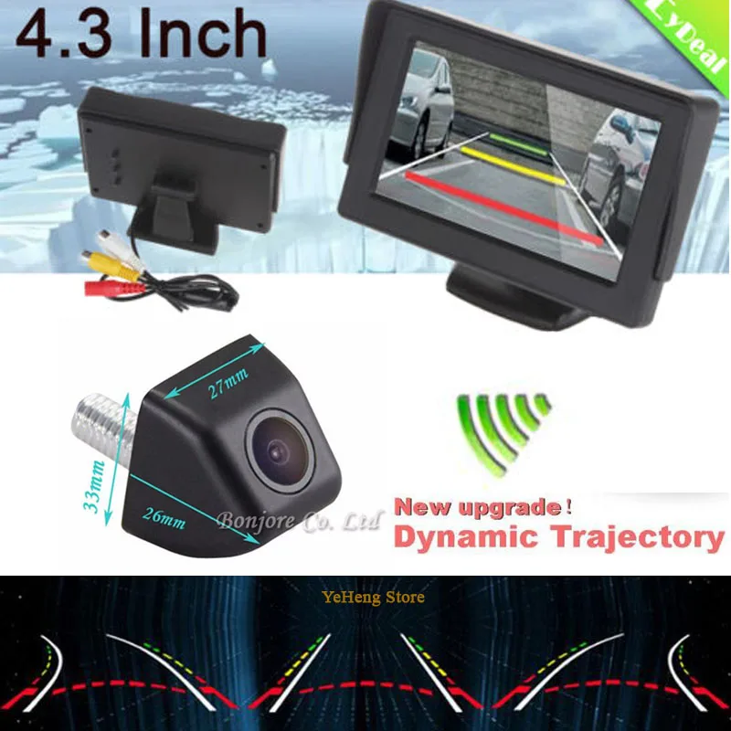 

Wireless4.3'' hd Car Monitor & Intelligent Dynamic Trajectory Tracks Rear View Camera CCD Reverse Backup Camera Auto Parking
