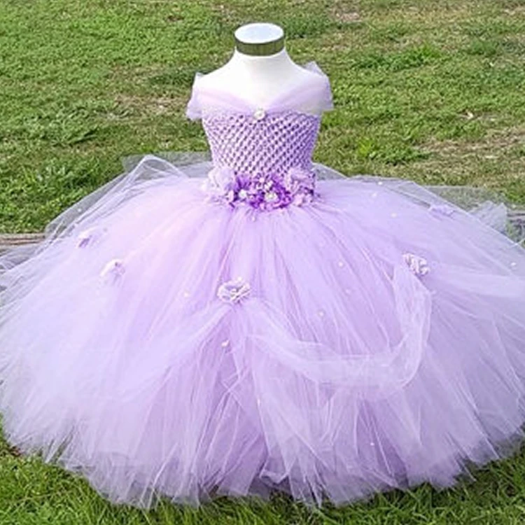 

2018 Top quality Pink can take tailing Flower Children Girl Dresses for Wedding V-neck Flowers Ball Gown Evening Dresses 2-8Year