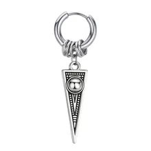 1 шт., панковские серьги-кольца с несколькими маленькими кругами и крестиками для женщин, в стиле хип-хоп, серебристого цвета, треугольные серьги с лезвием, ювелирное изделие, E150