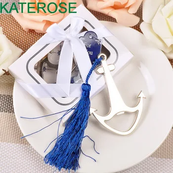 

FREE SHIPPING 80 PCS/LOT Nautical Themed Anchor Bottle Opener In Window Box Beach Themed Wedding Favors Party Giveaways Gifts