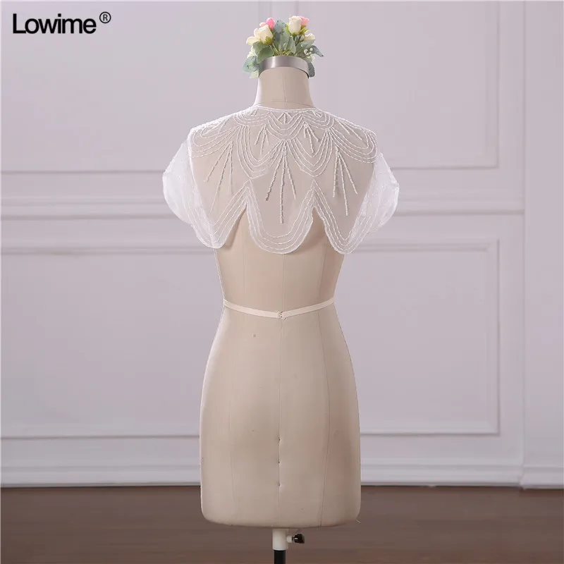 In Stock Wholesale Full Beading Wedding Jacket Tulle Bridal Bolero Shrugs Wraps Capes Wedding Accessories Free Shipping (5)