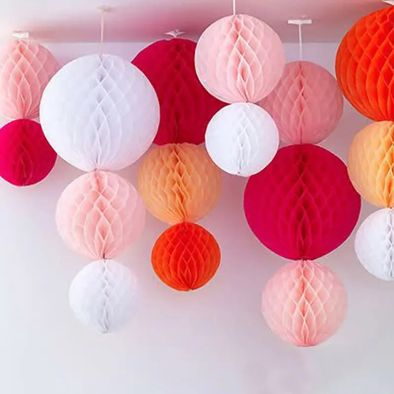 White Paper Honeycomb Ball Garland Decoration