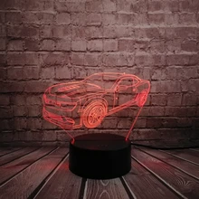 Мультфильм Шевроле Камаро Bumblebee 3D лампа Mulitcolor ночник USB СВЕТОДИОДНЫЙ светильник Рождество Decora luminaria детский стол