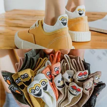 Kawaii вышитые выразительные женские носки счастливые Модные ботильоны забавные Женские носочки Короткие хлопковые harajuku art милые летние носки