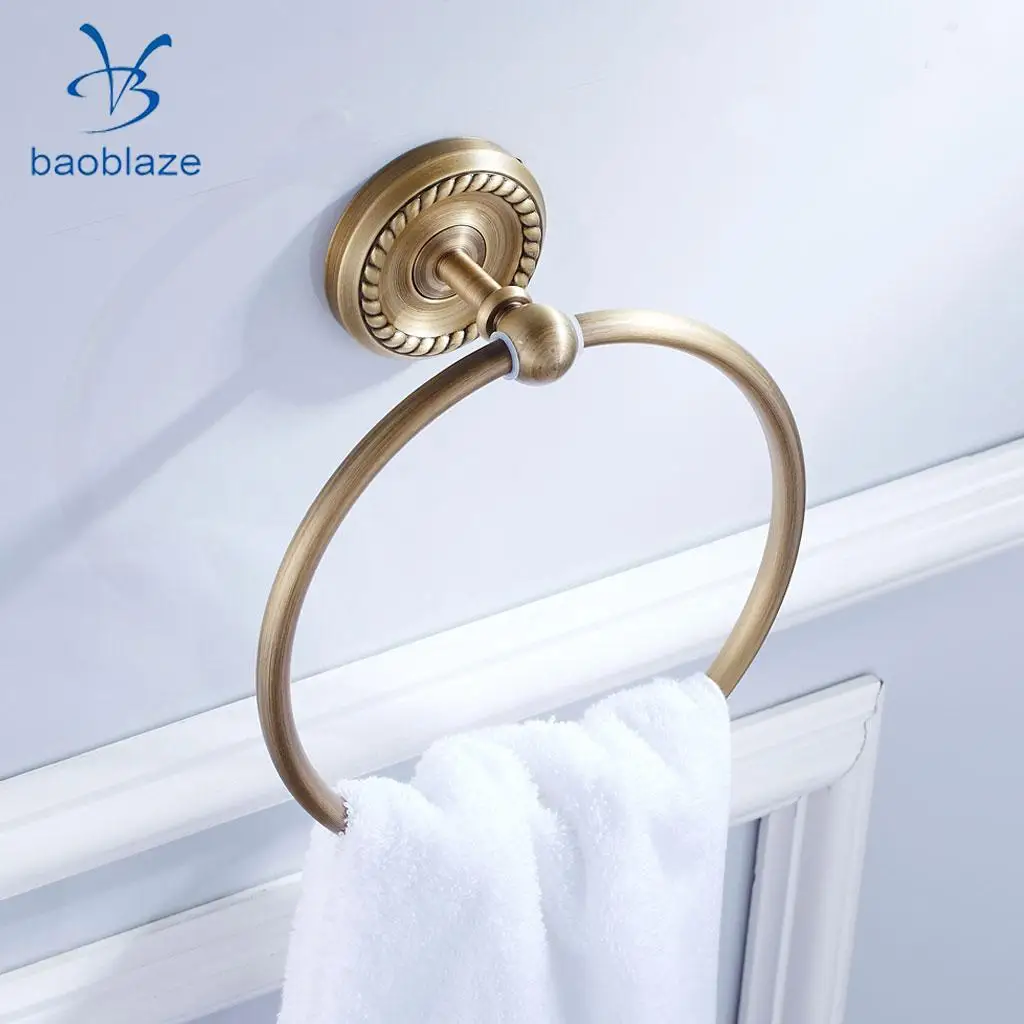 Wall Mounted Brass Towel Rack Holder Bathroom Towel Ring Bath Towel Rail