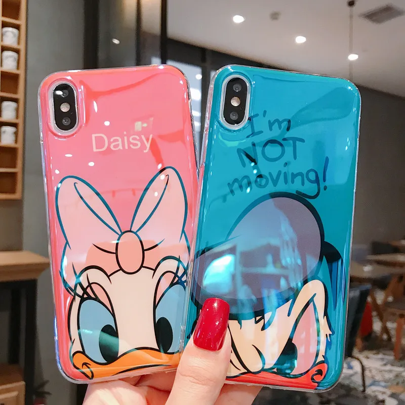 Cartoon Daisy Donald Soft Phone Case Xs max xr for apple couqe iphone 6s Plus Cases Mirror Fundas 7 8 XS XR |