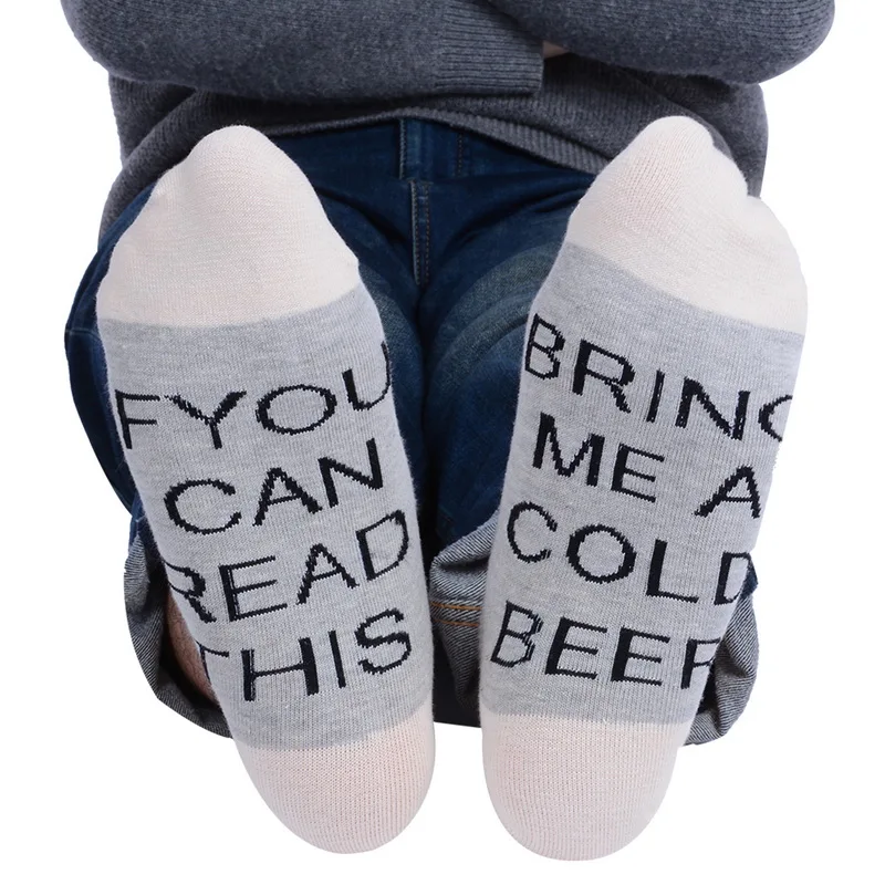 LASPERAL/женские носки с принтом слов, если вы можете прочесть это вино, повседневные носки унисекс для влюбленных, хлопковые носки, Прямая поставка