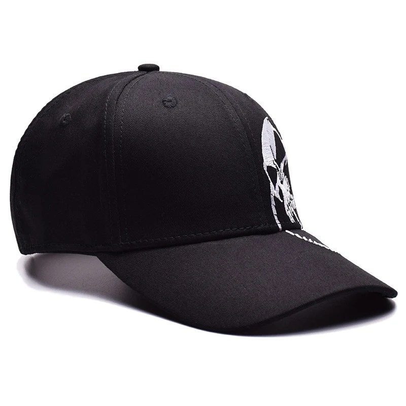 Fashion Unisex Black Skull Embroidery Baseball Cap Women High Quality Personality Hat Men Outdoor Sports Snapback Caps CP0125 (2)