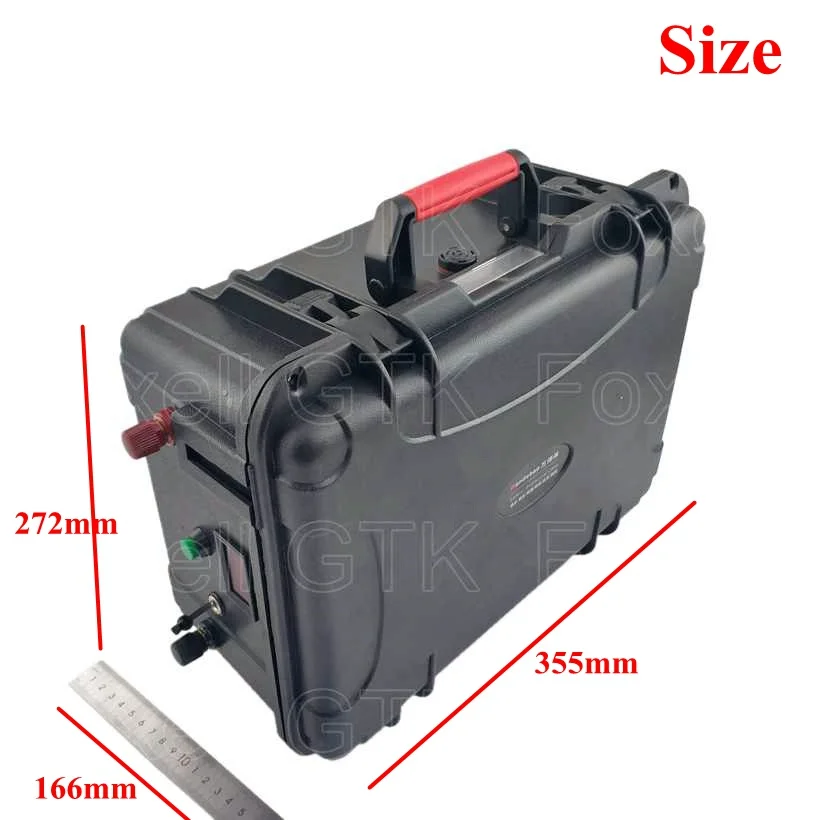 

Waterproof 24v 50Ah 60Ah 40Ah lithium battery pack li-ion lipo PP case High capacity for solar motor Outdoor power + 5A charger