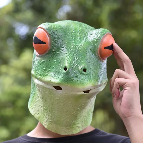 Маска для Хэллоуина Мужской взрослый женский годовой животные cos латексные маски парики - Цвет: The frog