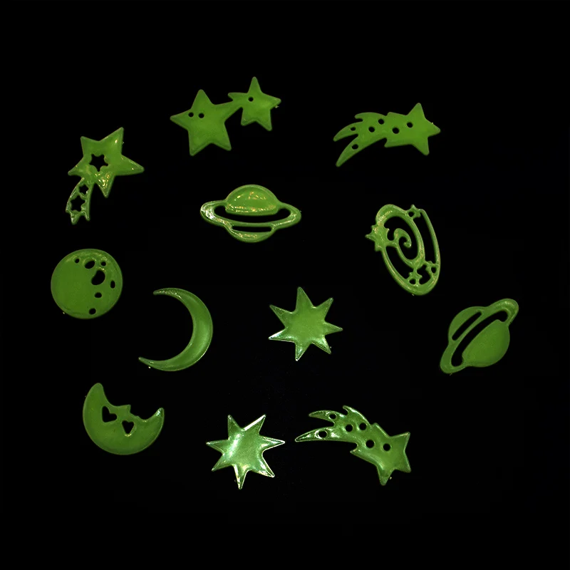 

12pcs/set Kids Bedroom Fluorescent Glow In The Dark Wall Stickers Space Star Planet Luminous Glow Sticker Plastic 3D Wall Decal