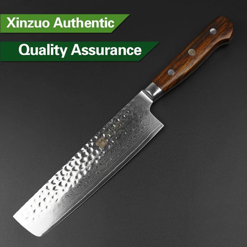 XINZUO 7 дюймов Ножи накири Дамасская сталь Китайский кухонный нож Stainlesss стальной