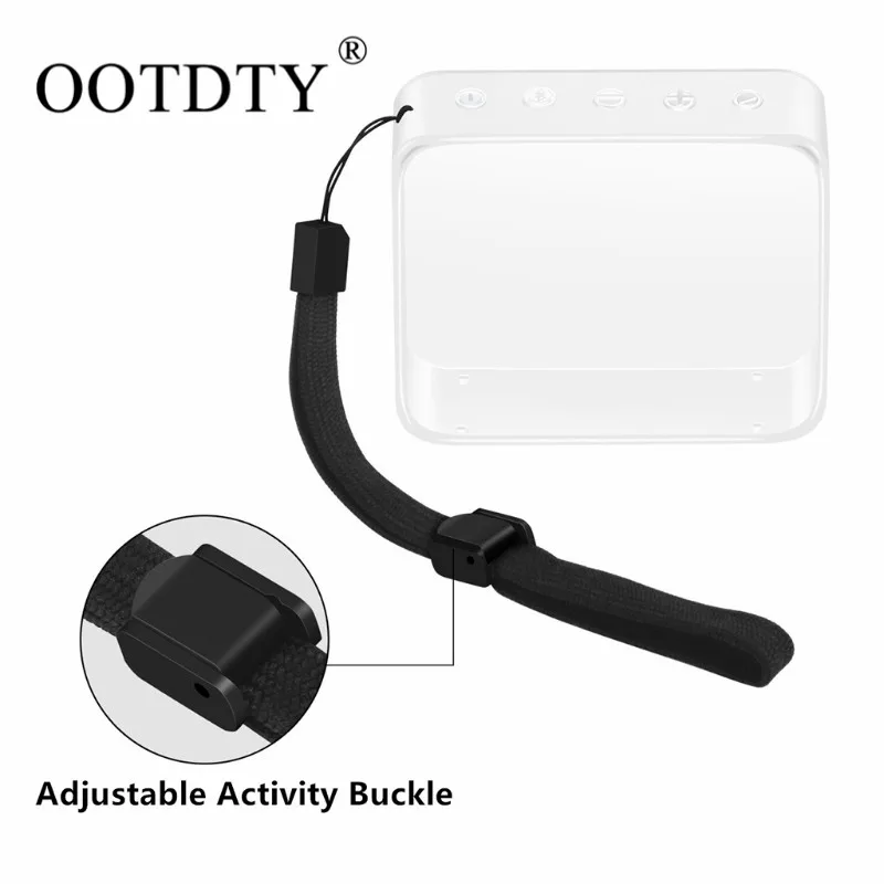 

OOTDTY Protective Skin Case Cover for JBL GO 2 Wireless Bluetooth Speaker Transparent Skin Case Sleeve Cover with Hand Strap