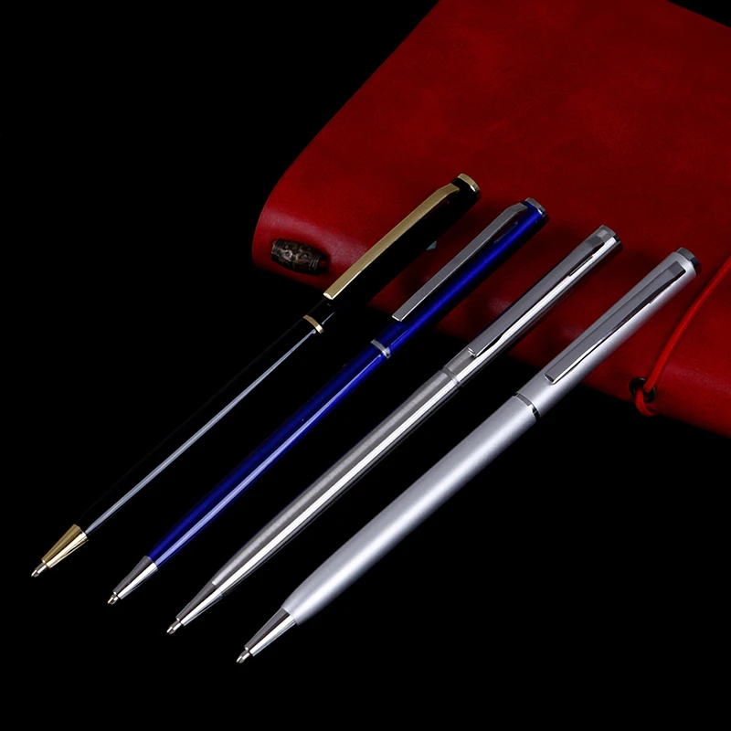 

1Pc 1mm Luxury Metal Ballpoint Pen Rotating Pen Portable Ball Point Pen Office Writing Stationery Gift