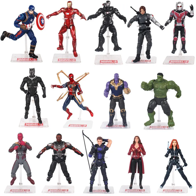 

Superhero Avengers Iron Man Hulk Captain America Superman Batman Black Panther Action Figures collection children's toys