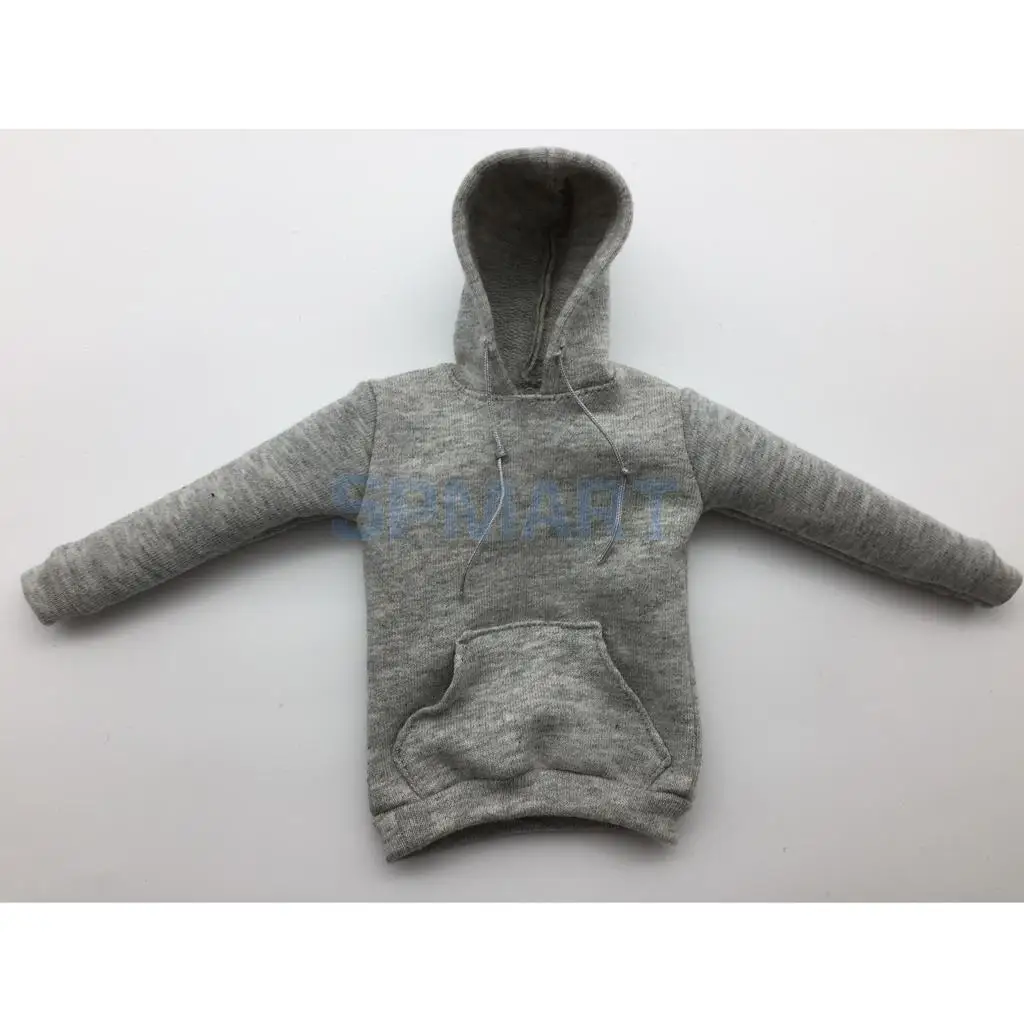 1//6 Fashion White Cloth Hoodie Sweatshirt for 12/'/' Sideshow Male Figure Body
