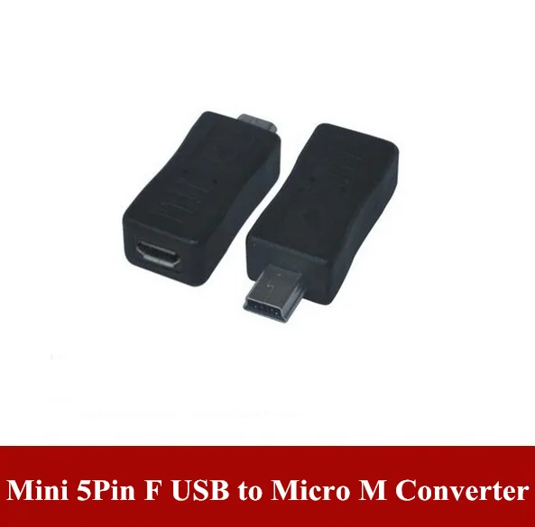 

50PCS NEW High Quality Micro USB Female to Mini USB Male Adapter Converter (Black)