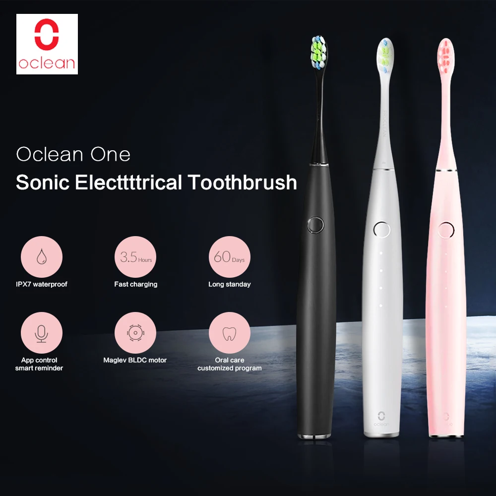

Xiaomi Oclean One Electric Toothbrush Set with 4 Brush Heads and 1 Wall-mounted Holder APP Control Rechargeable Tooth Brush XJ30