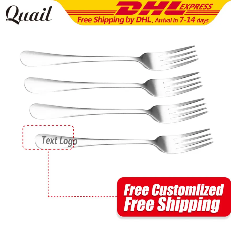 Free 100pcs Customized Stainless Food Fruit Forks Western Style Food