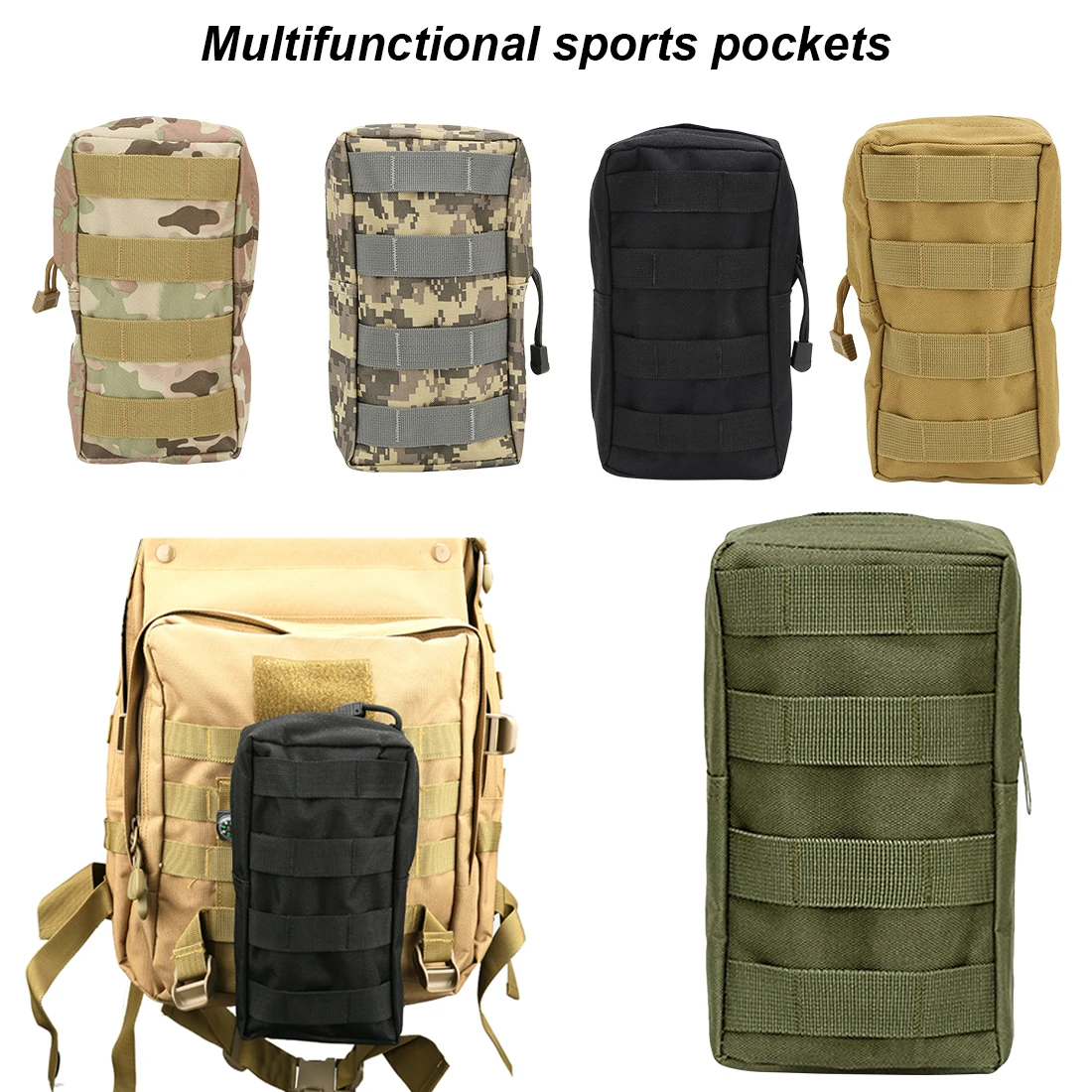

600D Nylon Tactical Bag Outdoor Molle Military Waist Fanny Pack Mobile Phone Key Mini Tools Airsoft Sport Pouch