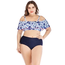 Set bikini 2019 high waist bikini plus size swimwear woman swimsuit size bath suit 2 pieces brazilian bikini sexi swimwear woman plus size high waist printed bikini set