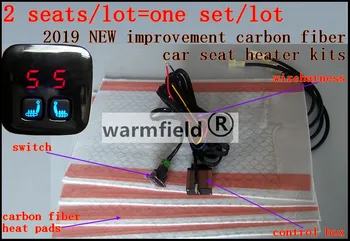 

2 seats/lot,2019 NEW improvement carbon fiber car seat heater kits with LCD screen and 5 position switch