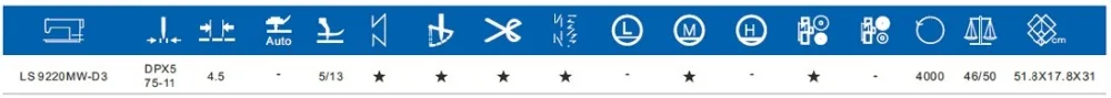 LS9220MW-TD3 с прямым приводом, одноигольная мини-масляная швейная машина с автоматическим триммером резьбы(220 В