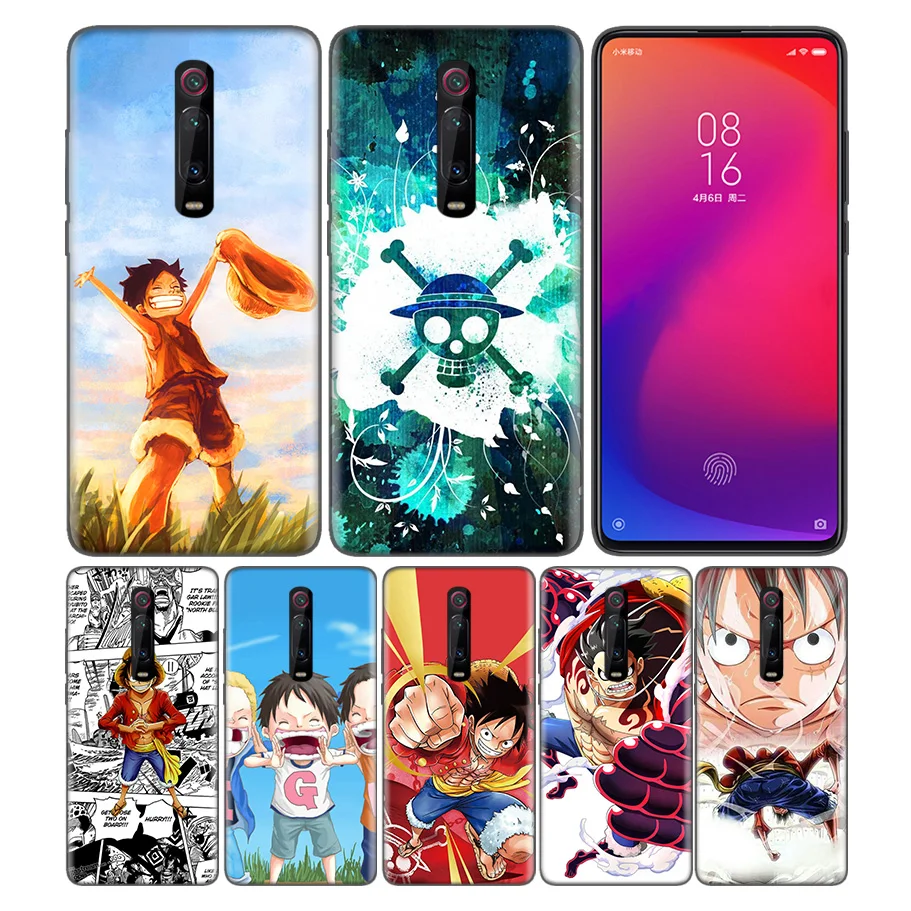 

Phone Pattern Black Rubber Soft Silicone Case Bag Cover for Redmi 7A Note 7 6 7S Y3 K20 Pro Core Shell One Piece Monkey D Luffy