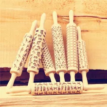 Штифт для тиснения, деревянный штифт с лазерной гравировкой с кошками для тисненых печенья 12 шаблонов на ваш выбор