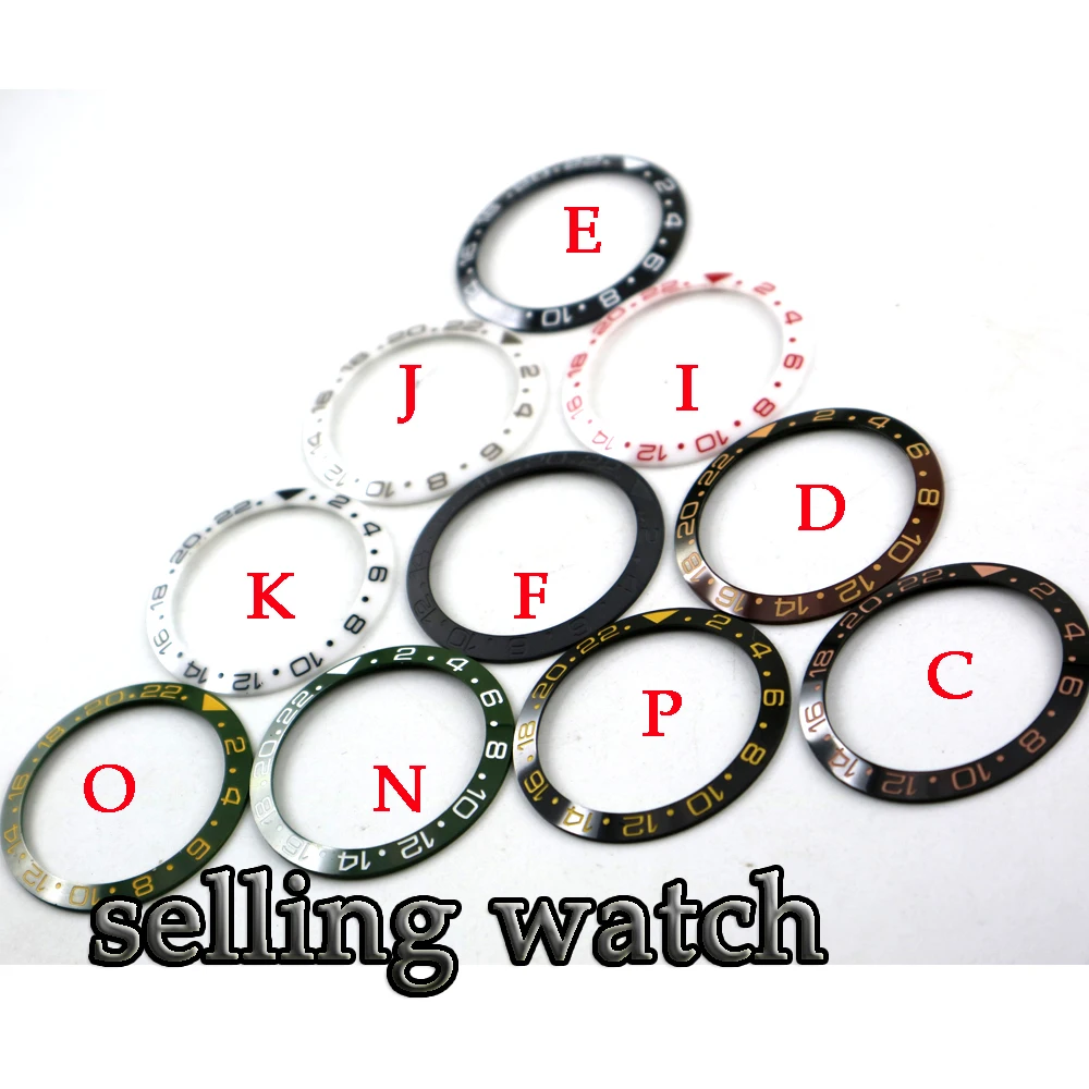 38mm Red Black Blue Green Ceramic bezel insert for 40mm submariner GMT automatic men's watch (19types)