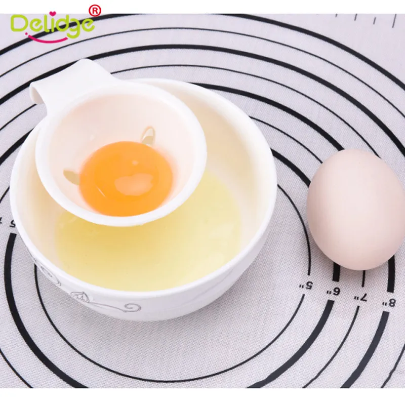 Delidge 1pc Plastic Mini Egg Yolk White Separator With Silicone Holder Egg Separator Baking Kitchen Cooking Tool Accessiories