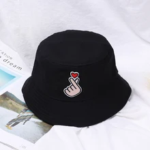 Унисекс, летняя Складная Панама, женская уличная хлопковая кепка для защиты от солнца, для рыбалки, охоты, с принтом в виде сердца, повседневные шляпы для защиты от солнца