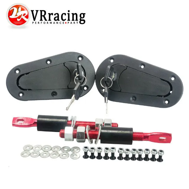 

VR RACING - JDM D1 Plus Flush Hood Latch and Pin Kit Racing Latch Locks Locking Hood Kit VR-BPK-D21