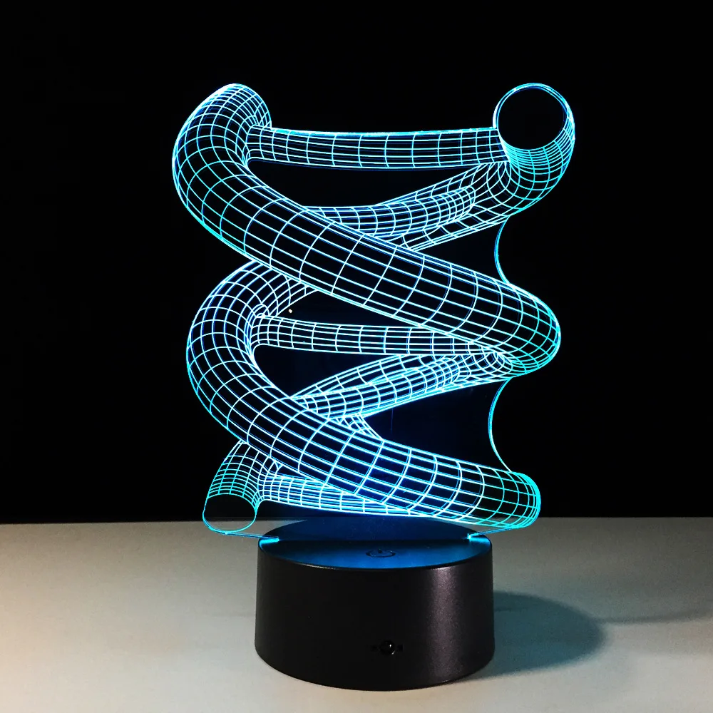 Бесплатная доставка 3D DNA украшение для дома лампа светодиодная ночник 7 цветов