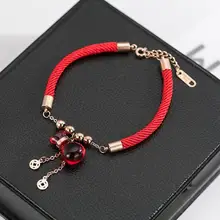 Модный элегантный женский подарок розовое золото цвет ювелирные изделия счастливый красный мешок денег браслет