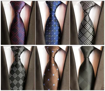 

Original Design 2020 Fashion New Explosions Polyester Jacquard Decorative Tie 8cm Fashion Check Dress Simple Business Tie