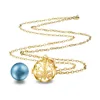Eudora Angel Caller Bola Butterfly Pendant Gold Color Cage Locket with Mix Color Harmony Ball Ringing Chime Pendant For Women 4